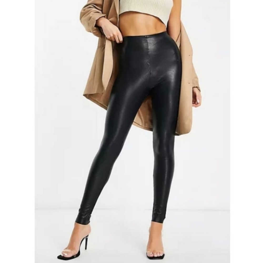 Commando | Faux Leather Perfect Control Leggings in Black Size XL